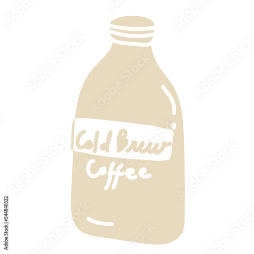 Cold Brew coffee bottle flat icon
