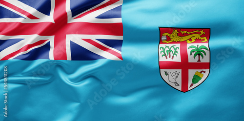  Waving national flag of Fiji