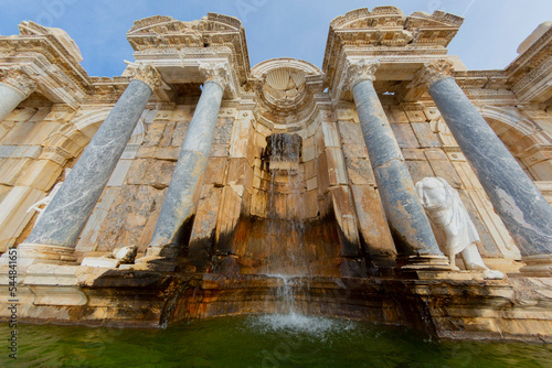 The ancient site of Sagalassos, nestled in the Taurus Mountains, is among the most well preserved ancient cities in the country. A view from the ruins of the Roman bath complex. Burdur-TURKEY photo