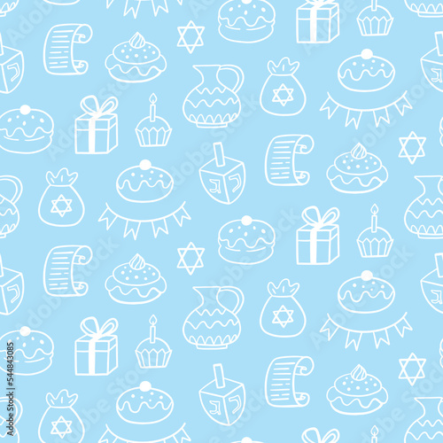 Happy hanukkah seamless pattern