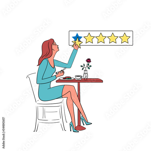 Food Critic, Taster Making Opinion on Food, Wine, Drinks. Blogger Making Review and Ranking Restaurant Cuisine, Product Degustation. Cartoon People Vector Illustration.