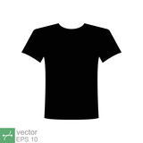 T-shirt icon. Simple solid style. Shirt, tee, sport, clothes, blank, fashion concept. Glyph vector illustration isolated on white background. EPS 10.