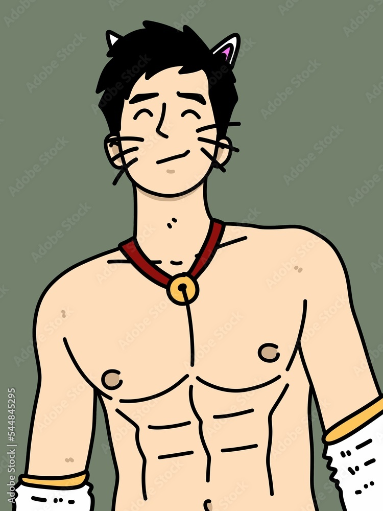cute man cartoon on green background cute man cartoon on green background