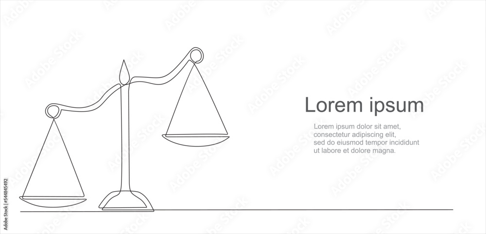 continuous one line vector drawing of scales. Line art. continuous one line vector drawing of scales. Line art.