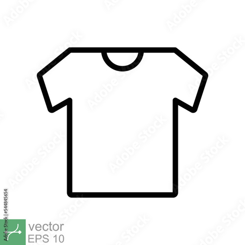 T-shirt icon. Simple outline style. Shirt, tee, sport, clothes, blank, fashion concept. Thin line vector illustration isolated on white background. EPS 10.