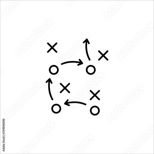 football tactics icon, game success strategy. vector illustration
