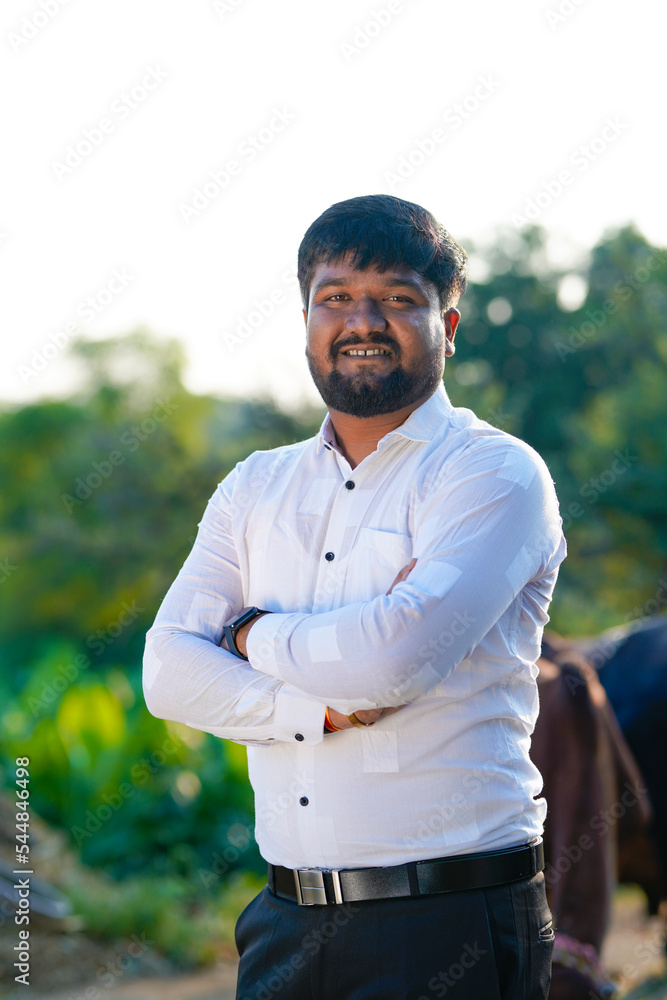 Indian agronomist at green agriculture field. Indian agronomist at green agriculture field.