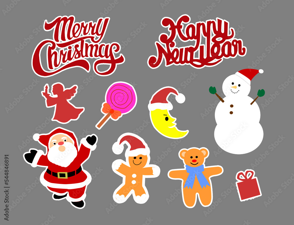 christmas icon for celebration banner or card, greeting card,.