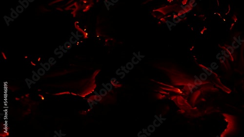 Smoldering paper edge - Isolated on black background
