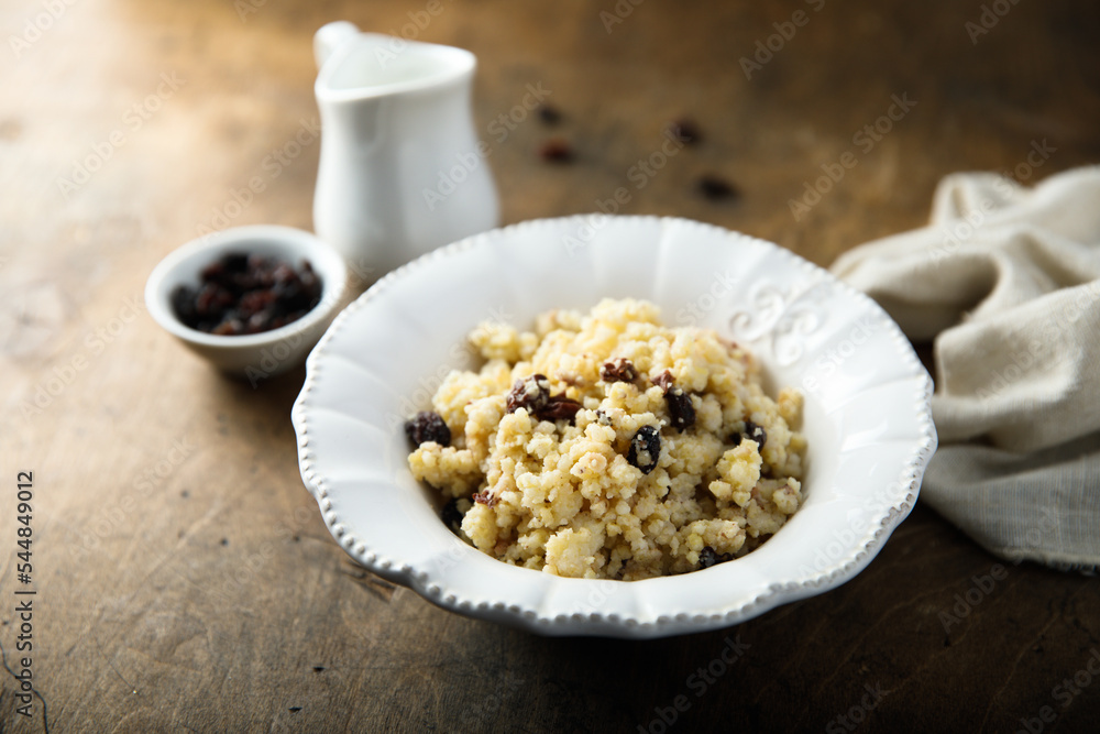 Healthy millet porridge with raisins Healthy millet porridge with raisins