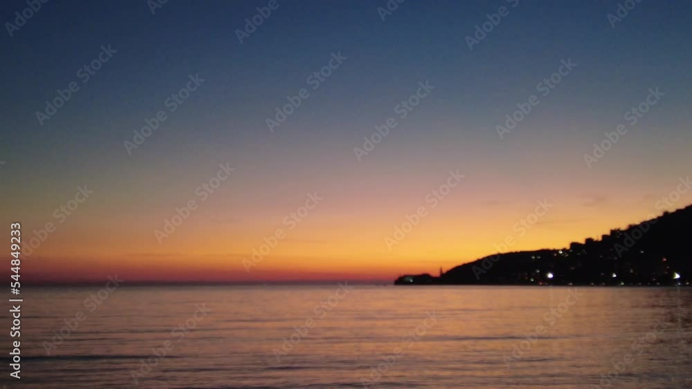 Sunset on the sea, coastline and sea Sunset on the sea, coastline and sea