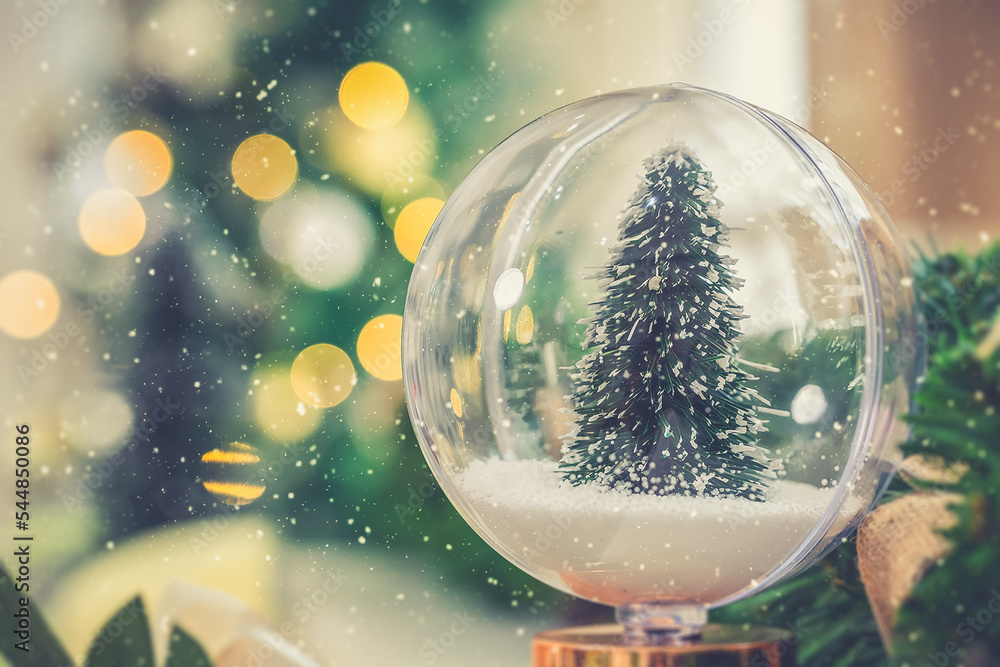 Beautiful decorated christmas tree with present boxes in a winter. Beautiful decorated christmas tree with present boxes in a winter.