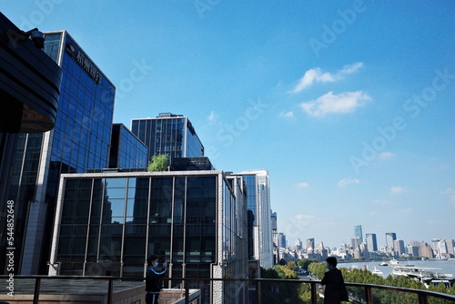 Canvas Print buildings skyline architecture landscape highway exterior shanghai skyscrapers r