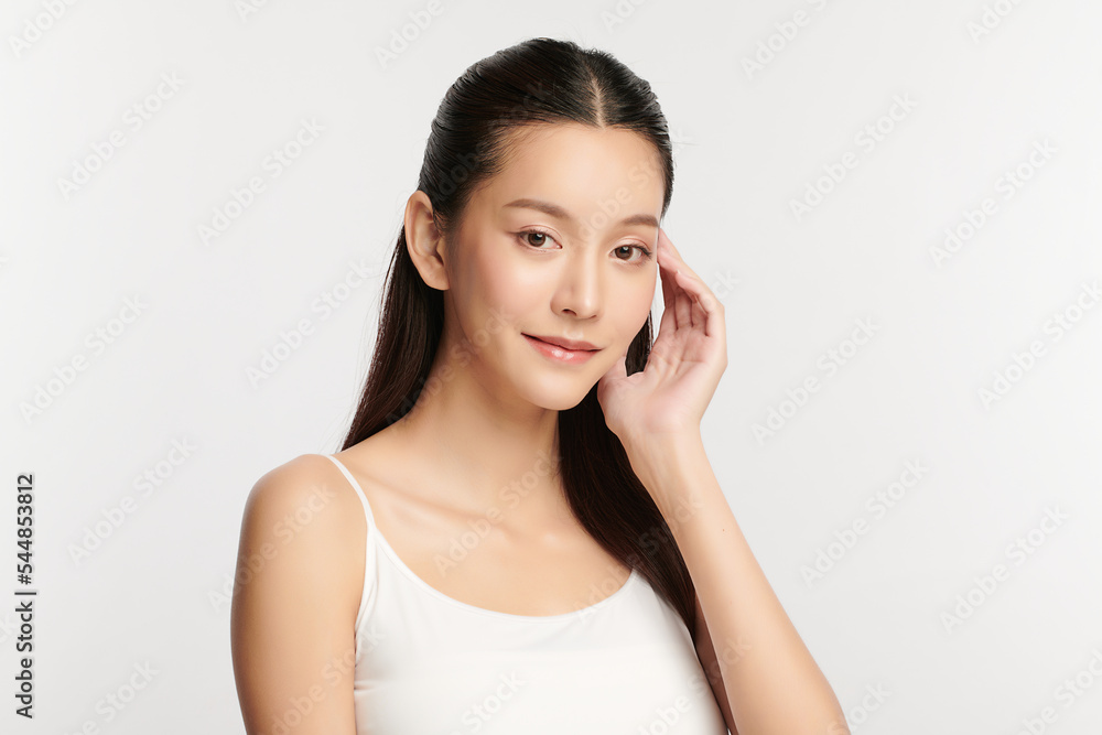 Beautiful young asian woman with clean fresh skin on white background, Face care, Facial treatment, Cosmetology, beauty and spa, Asian women portrait. Beautiful young asian woman with clean fresh skin on white background, Face care, Facial treatment, Cosmetology, beauty and spa, Asian women portrait.