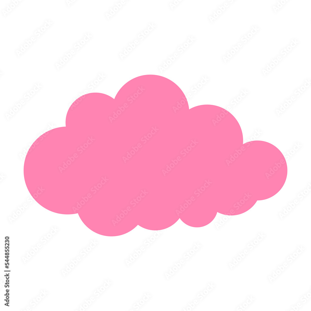 Simple cloud in pink color illustration for design element
