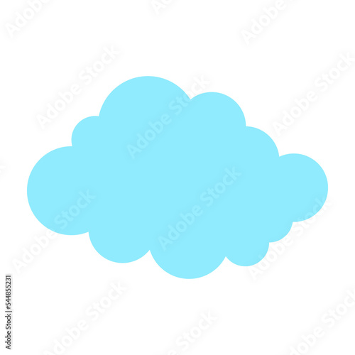 Simple cloud in blue color illustration for design element