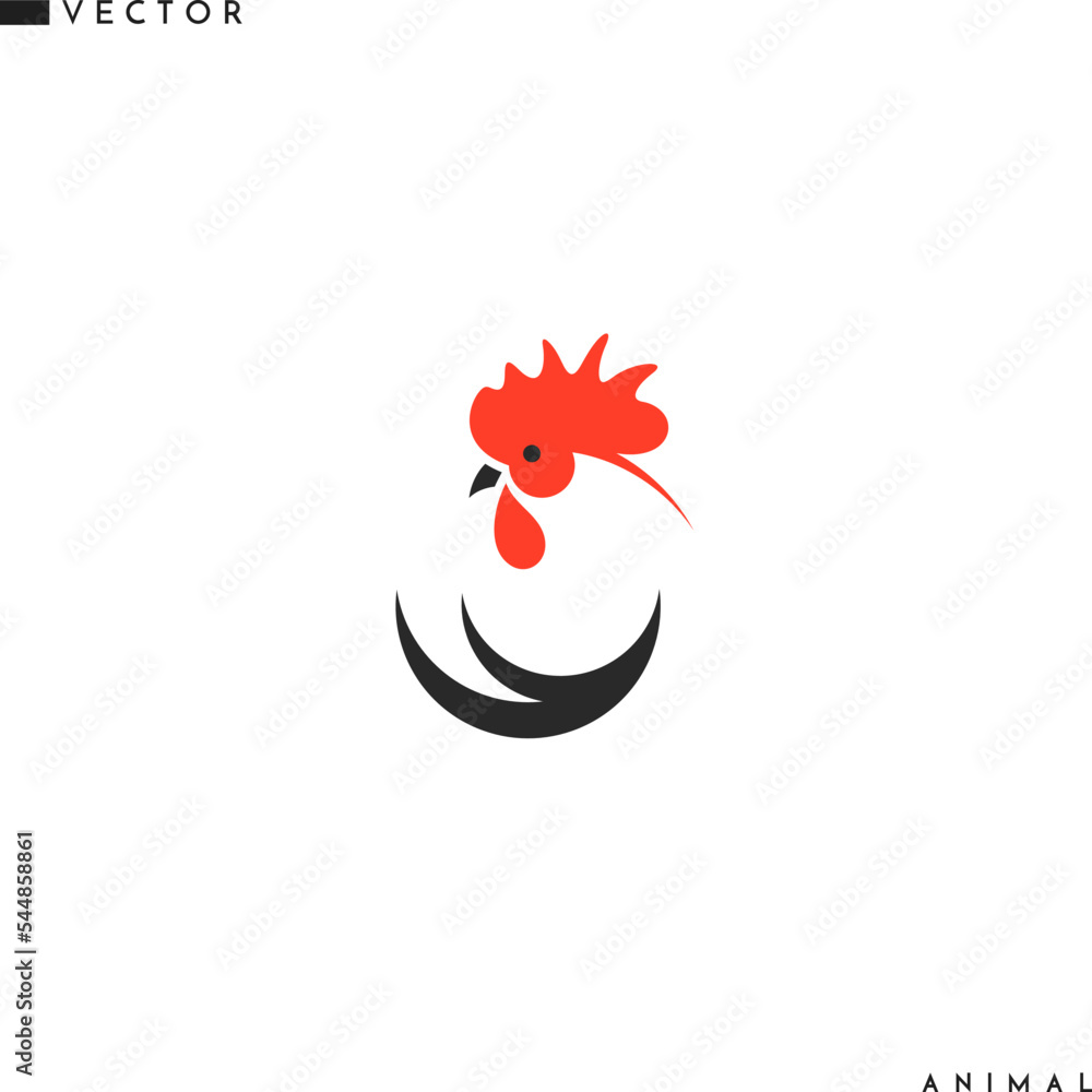 Abstract chicken logo. Isolated bird Abstract chicken logo. Isolated bird