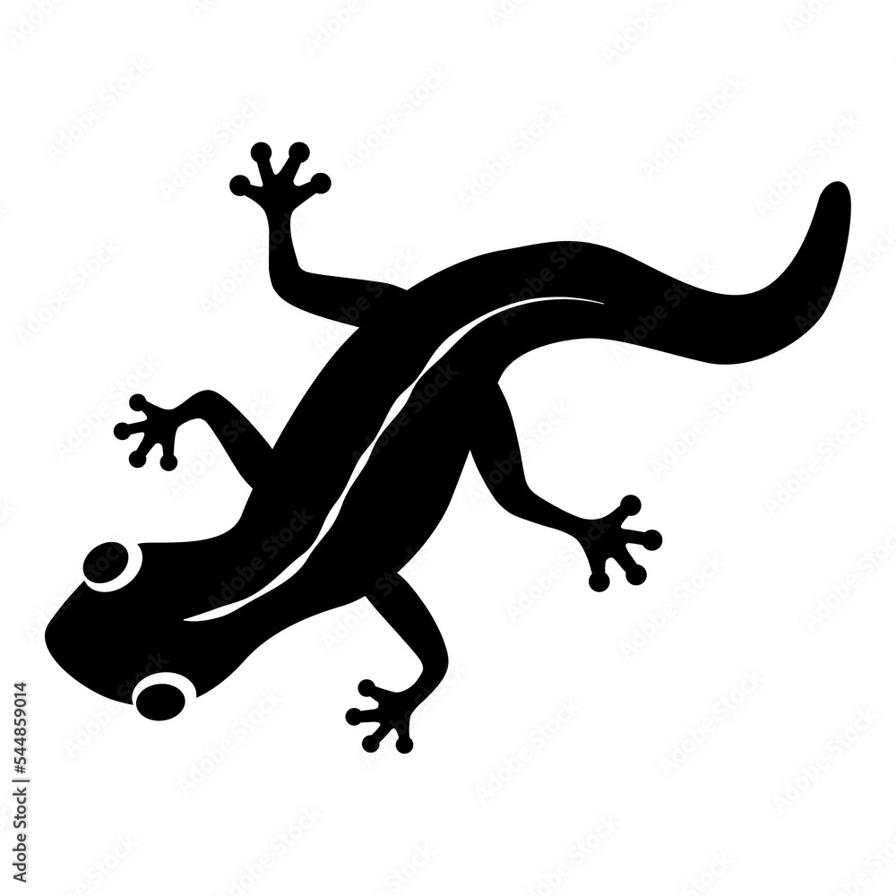 Cute gecko silhouette illustration