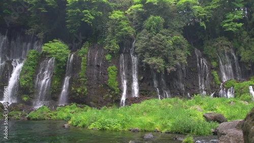 Shiraito waterfalls in Shizuoka Japan, near the mount Fuji, 4K photo