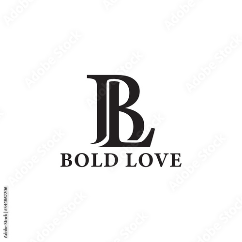 Abstract initial letter BL or LB logo in black color isolated in white background applied for online jewelry store logo also suitable for the brands or companies have initial name LB or BL. photo