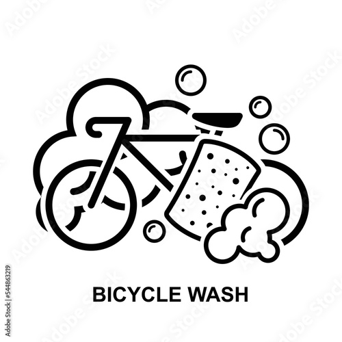 Bicycle wash icon isolated on white background vector illustration