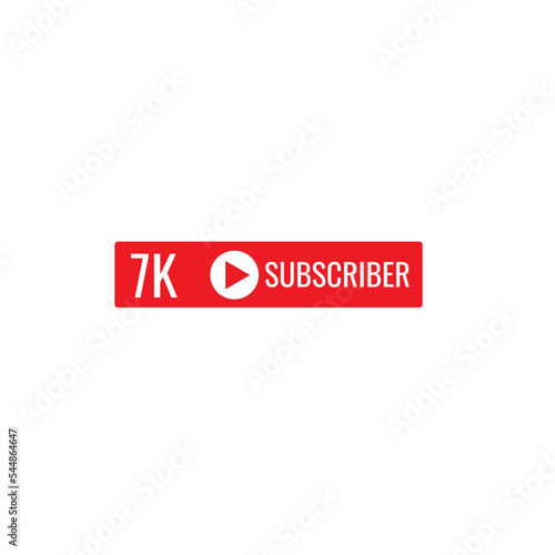 K subscriber banner art template vector illustration. Ad banner tag for social media.