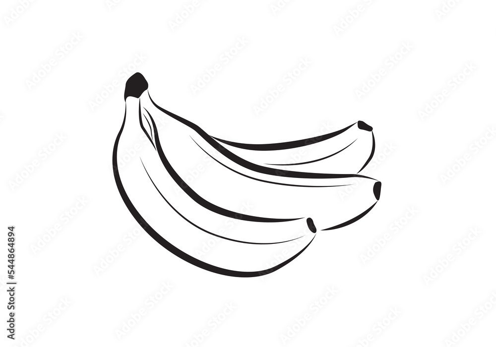 Bunch of bananas vector isolated on white. Fresh fruits, banana cluster. Bunch of bananas vector isolated on white. Fresh fruits, banana cluster.