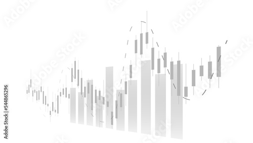 Economy situation concept. financial business statistics with candlestick chart show stock market