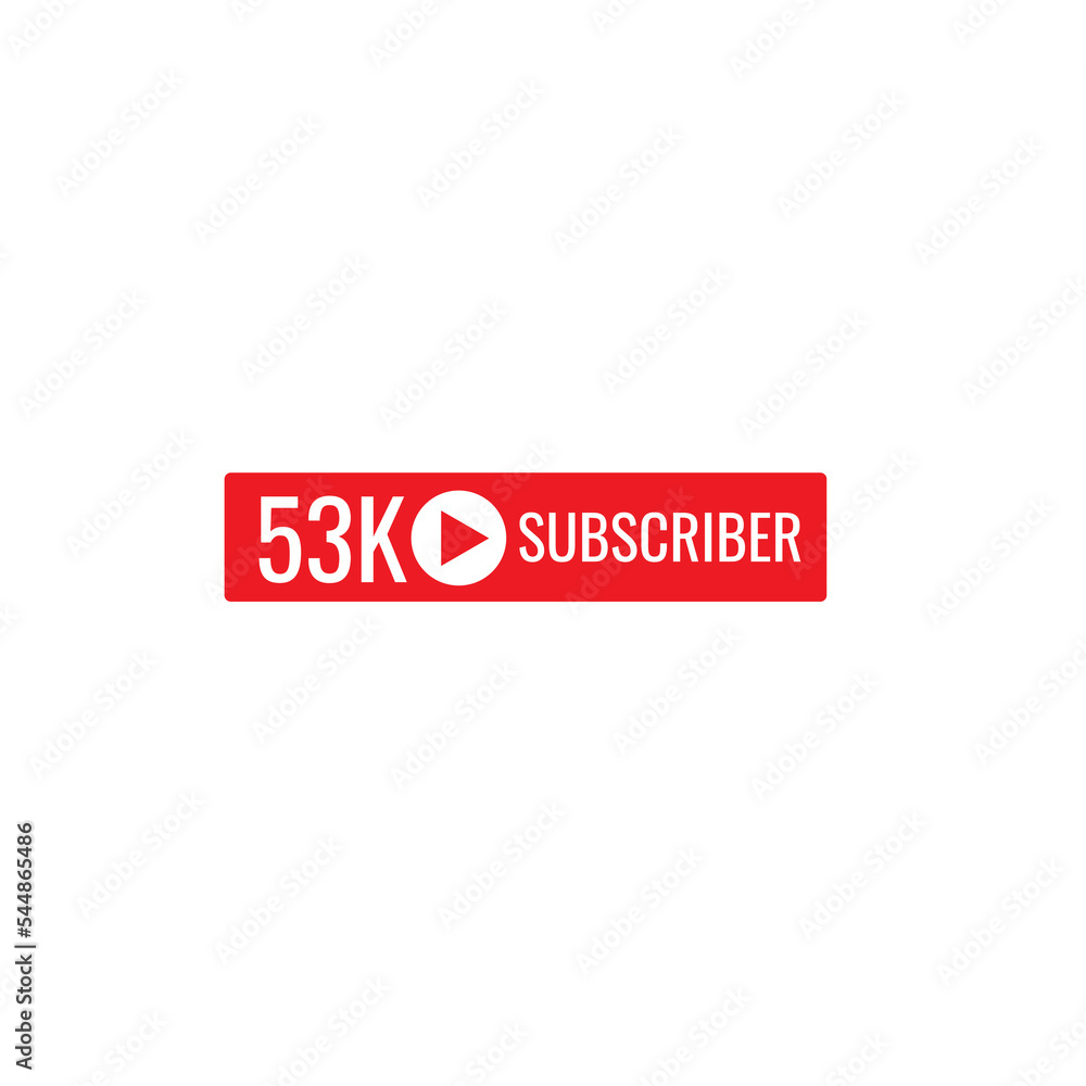 53K subscriber banner art template vector illustration. Ad banner tag for social media. 53K subscriber banner art template vector illustration. Ad banner tag for social media.