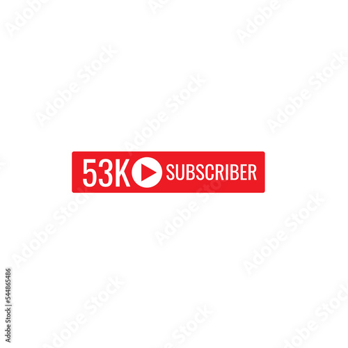 53K subscriber banner art template vector illustration. Ad banner tag for social media.