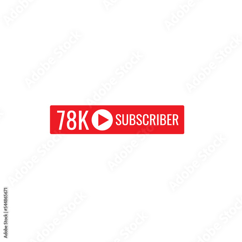 78K subscriber banner art template vector illustration. Ad banner tag for social media.