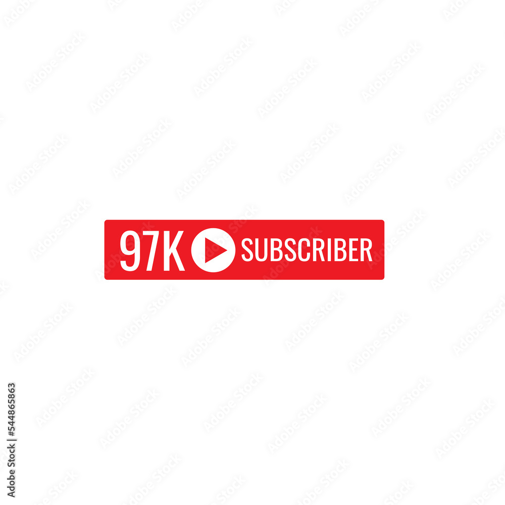 97K subscriber banner art template vector illustration. Ad banner tag for social media. 97K subscriber banner art template vector illustration. Ad banner tag for social media.
