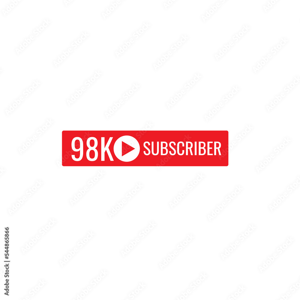 98K subscriber banner art template vector illustration. Ad banner tag for social media. 98K subscriber banner art template vector illustration. Ad banner tag for social media.