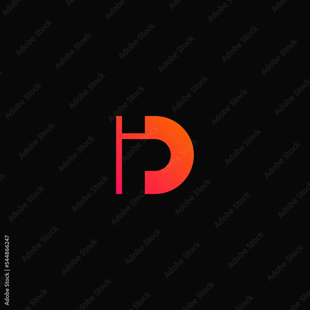 ID initial letter monogram, negative space. Logo design. ID initial letter monogram, negative space. Logo design.