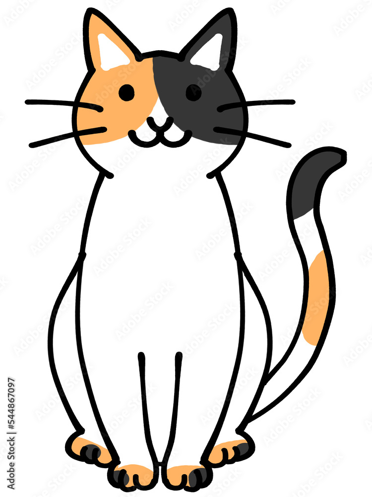 Obraz premium 三毛猫のイラスト素材