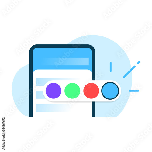 custom, change color theme on mobile app concept illustration flat design vector eps10. modern graphic element for landing page, empty state ui, infographic, icon