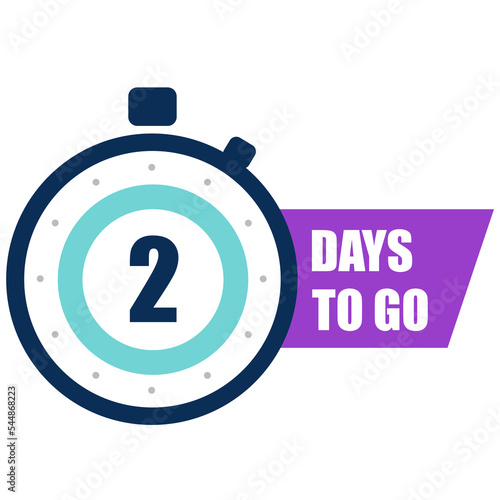 2 Days to go Badge. Count time sale. Number of days left to go.