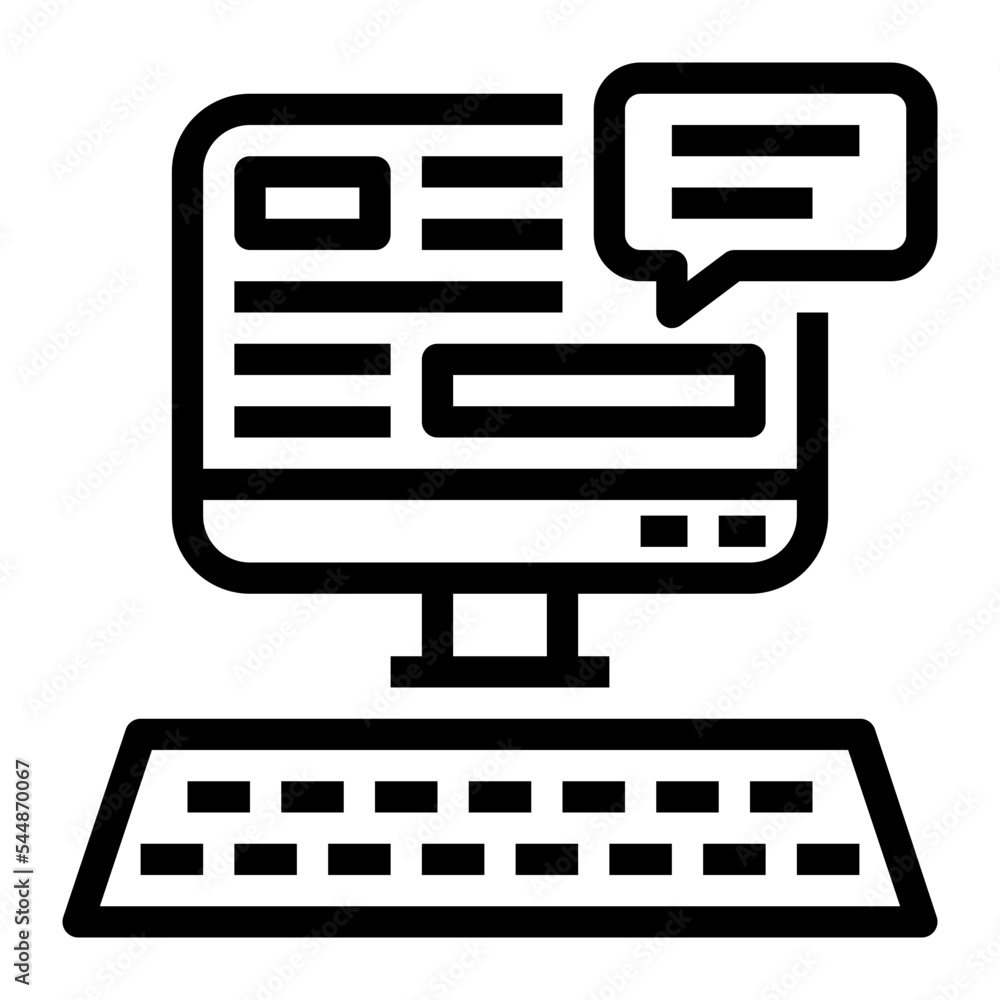 Icon Computer With Style Outline Icon Computer With Style Outline