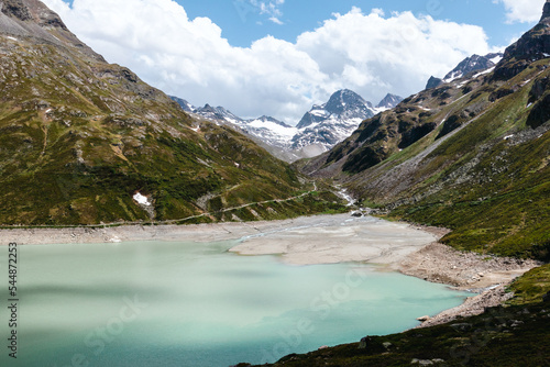 Piz Buin mit Ochsental und Silvretta-Stausee photo