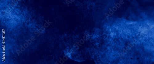 Obraz na plátně dark blue smoke background, navy blue watercolor and paper texture