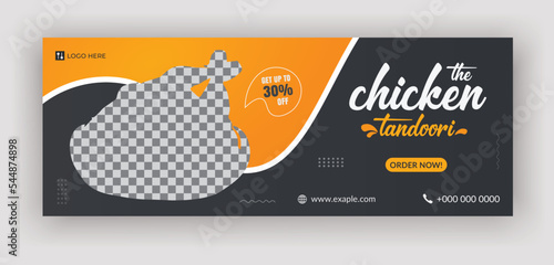 Restaurant's social media timeline cover, Special delicious food promotional, discount offer ad, or web banner design template	