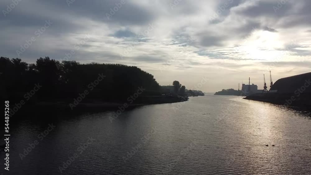 Morning scene of early winter on the Danube Morning scene of early winter on the Danube
