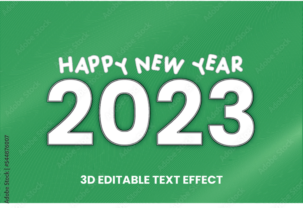 Happy new year 2023 3D editable text effect stylist vector design Happy new year 2023 3D editable text effect stylist vector design