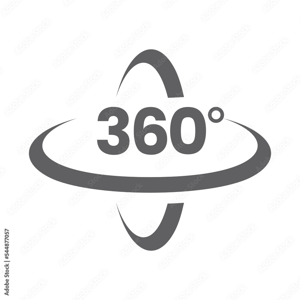 simple 360 degree icon on white background simple 360 degree icon on white background