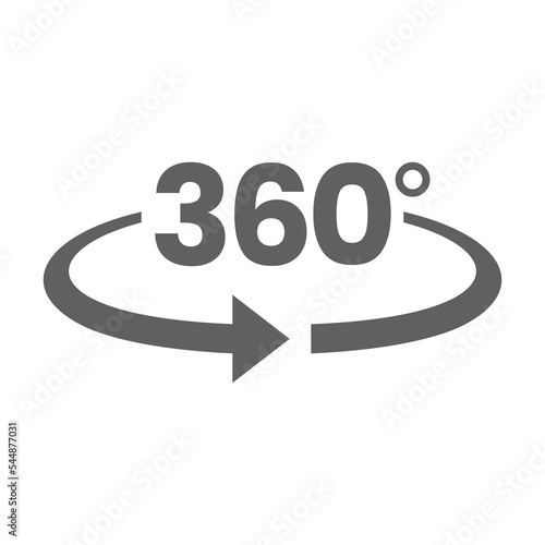 simple 360 ​​degree icon on white background