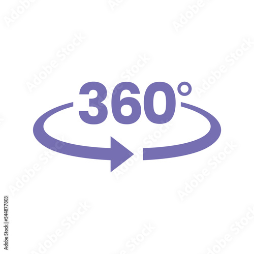 simple 360 ​​degree icon on white background