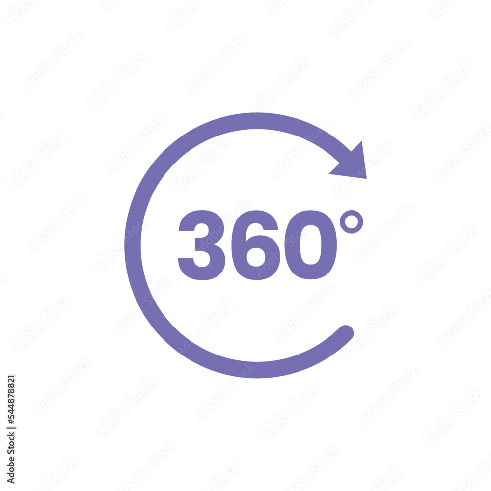 simple 360 degree icon on white background simple 360 degree icon on white background