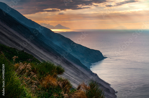 Photos Sunset at Stromboli volcano island in Sicily region