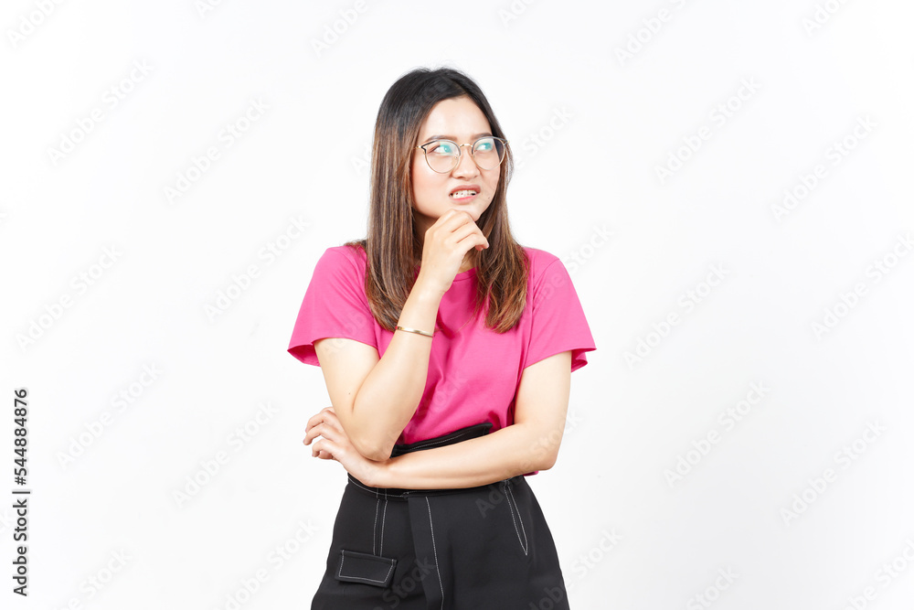Thinking something Disgusting Of Beautiful Asian Woman Isolated On White Background Thinking something Disgusting Of Beautiful Asian Woman Isolated On White Background