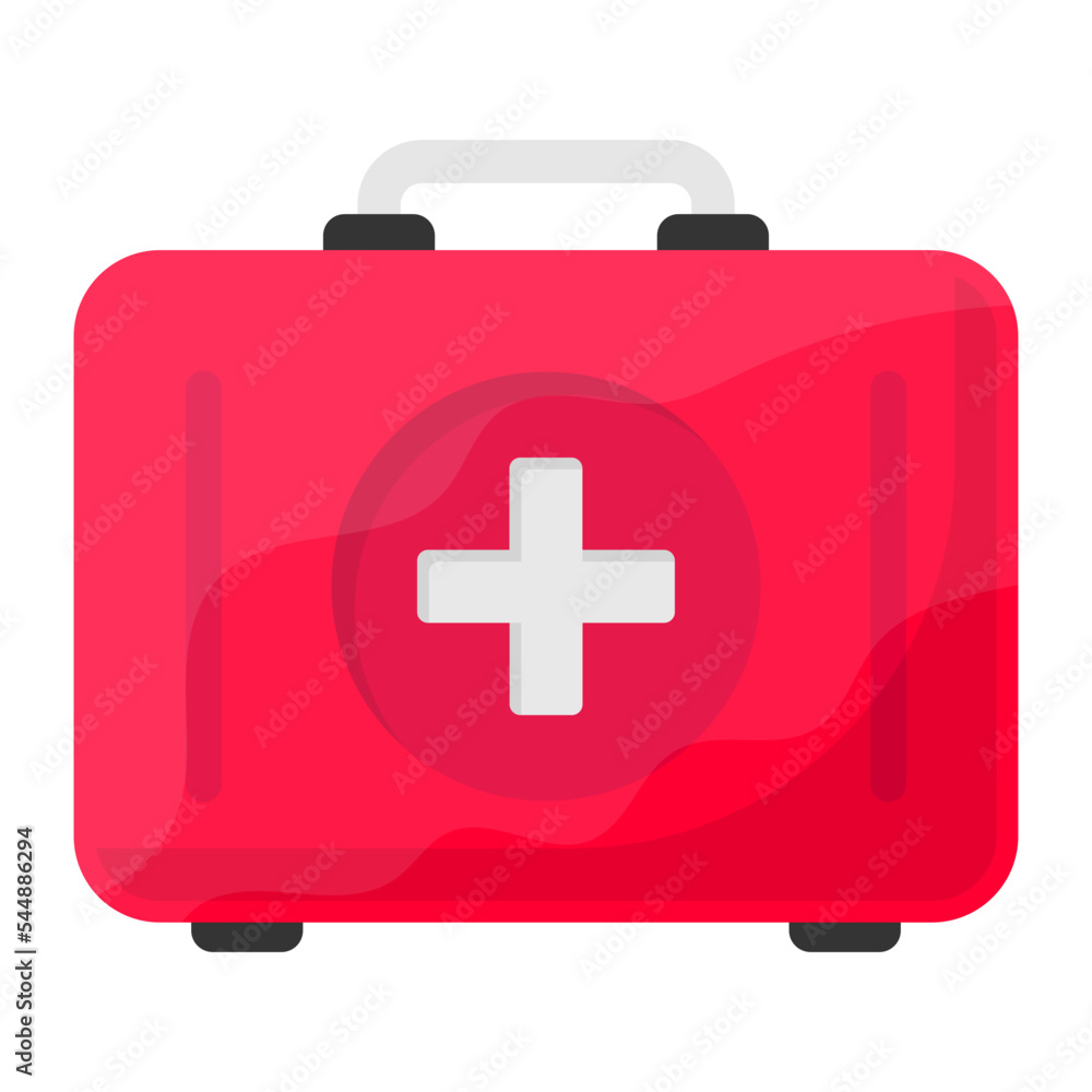 Obraz premium Medical Emergency Kit Concept, First Aid Box vector color icon design, Winter Season Element symbol, Snowboarding Equipment Sign, extreme sports stock illustration
